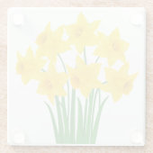 Untersetzer-Gelbe Daffodien Glasuntersetzer (Rückseite)