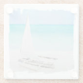 Untersetzer, Glas - Beach Boat Glasuntersetzer (Rückseite)