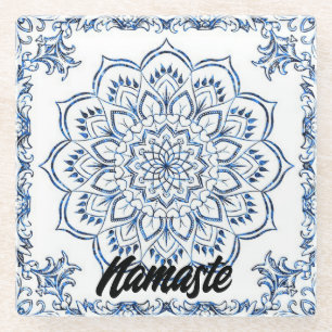 Untersetzer Glas Blue Mandela Wohnzimmer B