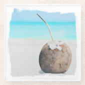 Untersetzer, Glass - Beach Coconut Glasuntersetzer (Vorderseite)