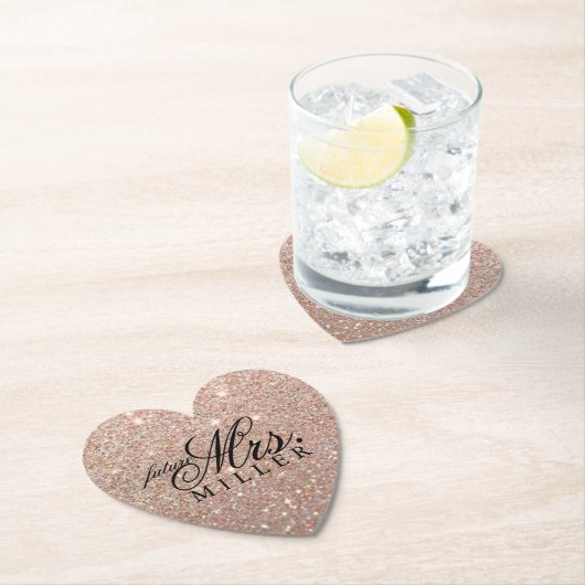 Untersetzer - Glitzer Heart Fab Zukunft Rose Gold (Vor Ort)