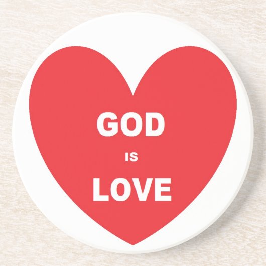 Untersetzer Gott ist Liebe Rotes Herz (Vorne)