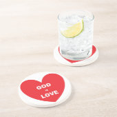 Untersetzer Gott ist Liebe Rotes Herz (Seite)