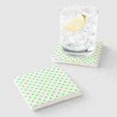 Untersetzer Green und White Polka Dots Square (Seitenansicht)