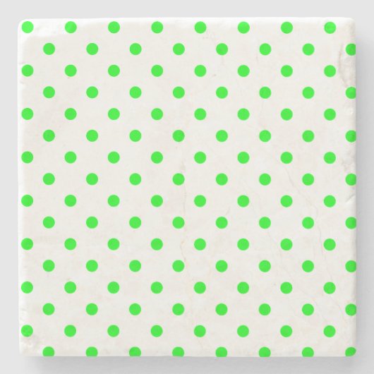 Untersetzer Green und White Polka Dots Square (Vorderseite)