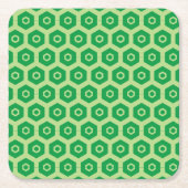 Untersetzer: Grüne Hexagons Rechteckiger Pappuntersetzer (Vorderseite)