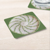 Untersetzer: Grüner Spiralkreuz Rechteckiger Pappuntersetzer (angewinkelt)