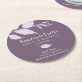 Untersetzer Hochzeit das Lila Datum speichern (Angewinkelt)