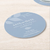 Untersetzer Hochzeit speichern das Datum blau (Angewinkelt)