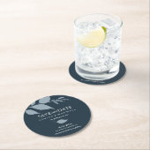 Untersetzer Hochzeit speichern das Datum blau (Vor Ort)