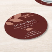 Untersetzer Hochzeit speichern Datum Maroon (Angewinkelt)