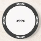 Untersetzer - Holly-Blätter in Schwarzweiß (Vorne)