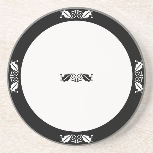 Untersetzer - Holly-Blätter in Schwarzweiß (Vorne)