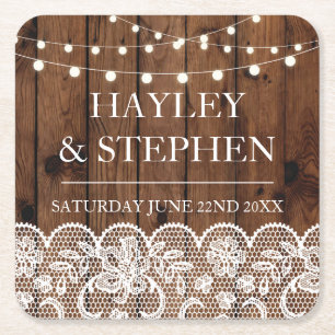 Untersetzer-hölzerne Spitze beleuchtet rustikales Rechteckiger Pappuntersetzer