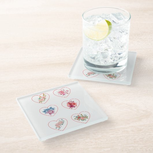 Untersetzer hören mit Blume (Schrägansicht)