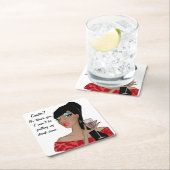 "Untersetzer?... Ich werde meinen Drink nicht abse Rechteckiger Pappuntersetzer (Vor Ort)