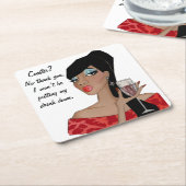 "Untersetzer?... Ich werde meinen Drink nicht abse Rechteckiger Pappuntersetzer (angewinkelt)