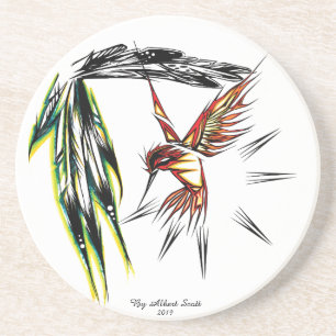 Untersetzer im Native-Hummingbird-Totemholz