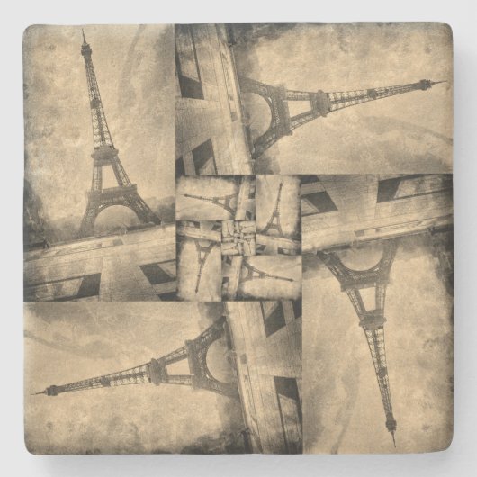 Untersetzer im Vintagen Stil des Eiffelturms (Vorderseite)
