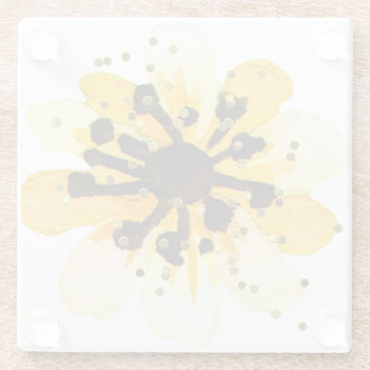 Untersetzer in Gelb und Schwarz mit Imitaten Glitz (Rückseite)