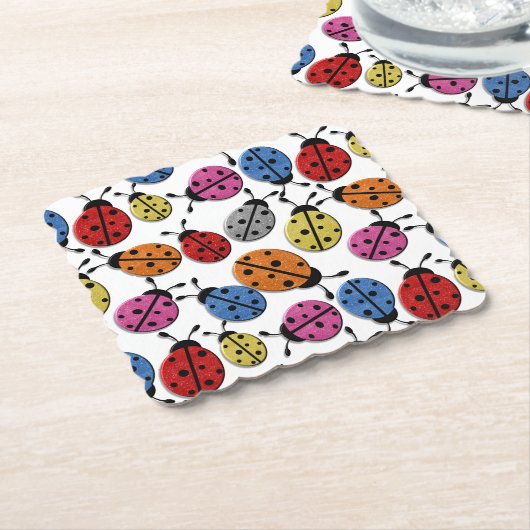 Untersetzer - Karton - Glitzer-Bugs (angewinkelt)