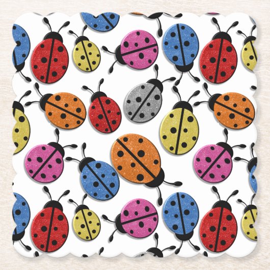 Untersetzer - Karton - Glitzer-Bugs (Vorderseite)