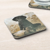 Untersetzer-Labrador-Labrador u. Enten-Lockvogel Untersetzer (Linke Seite)