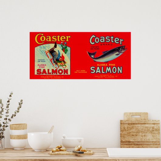 Untersetzer Lachs Poster (Küche)