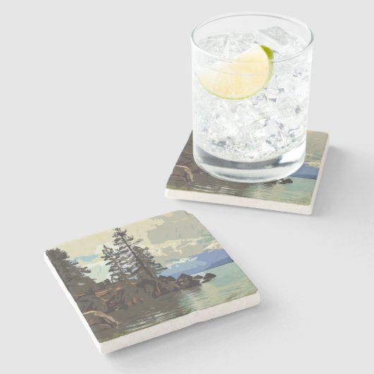 Untersetzer Lake Tahoe Stone (Seitenansicht)