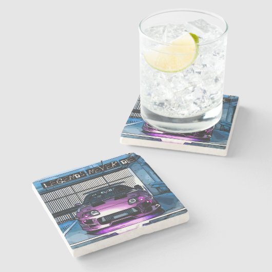 Untersetzer "Legends niemals Die" (Seitenansicht)