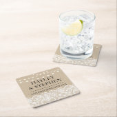 Untersetzer-Leinwand-Spitze beleuchtet rustikales Rechteckiger Pappuntersetzer (Vor Ort)