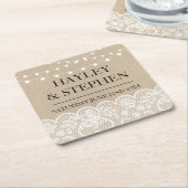 Untersetzer-Leinwand-Spitze beleuchtet rustikales Rechteckiger Pappuntersetzer (angewinkelt)