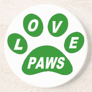 Untersetzer Liebe Paws Green