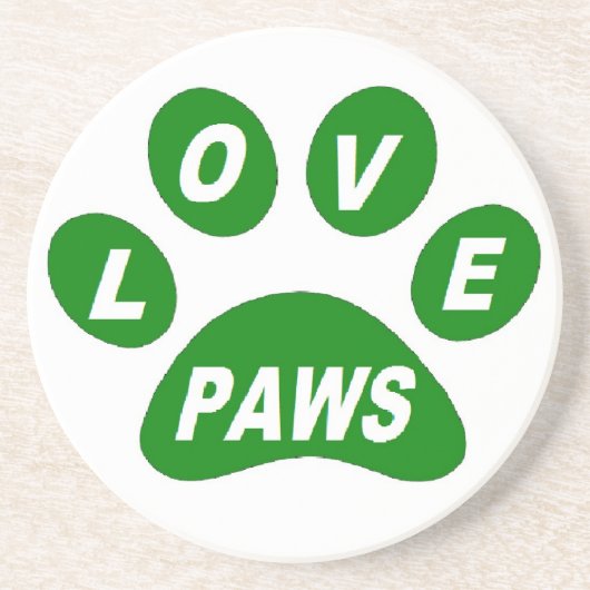 Untersetzer Liebe Paws Green (Vorne)