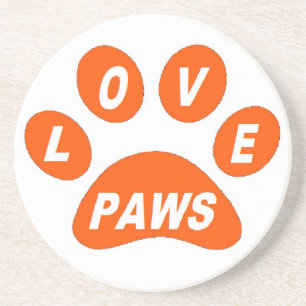 Untersetzer Liebe Paws Orange