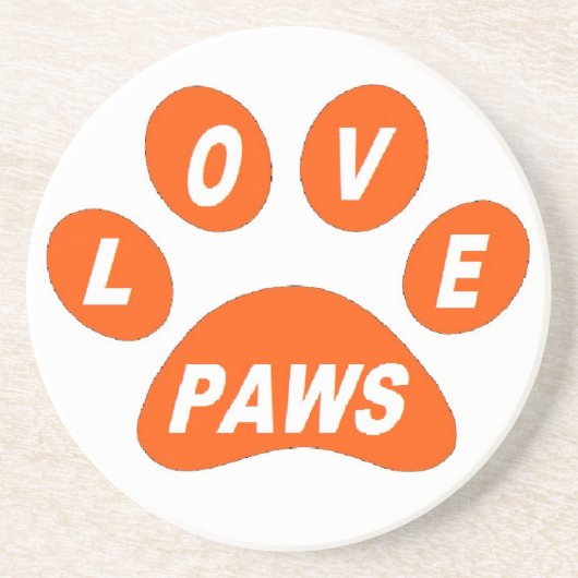 Untersetzer Liebe Paws Orange (Vorne)