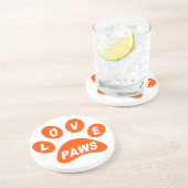 Untersetzer Liebe Paws Orange (Seite)
