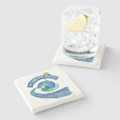 Untersetzer (Marmorstein): Wir sind überall (Seitenansicht)