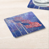 Untersetzer mit 3 Flaggen und Sternen (angewinkelt)