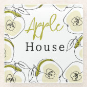 Untersetzer mit Apfel gezeichnet. (Vorderseite)