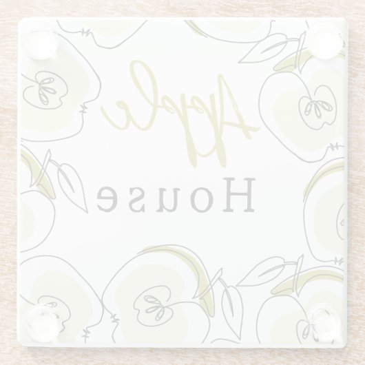 Untersetzer mit Apfel gezeichnet. (Rückseite)