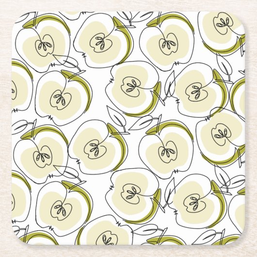 Untersetzer mit Apfel gezeichnet. (Vorderseite)