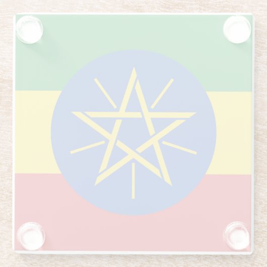 Untersetzer mit äthiopischer Flagge (Rückseite)