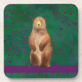 Untersetzer mit Bärendarstellung auf grünen Wirbel (Vorderseite)