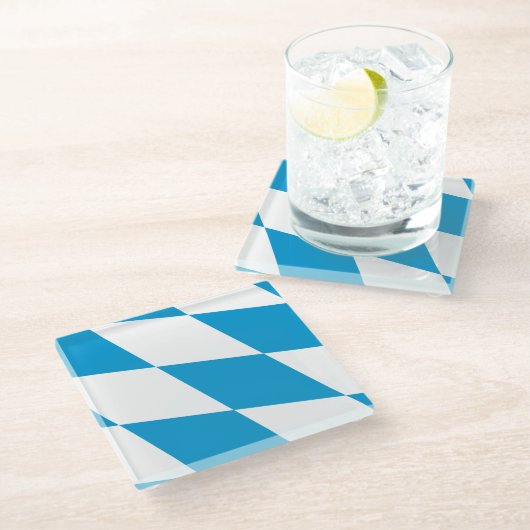 Untersetzer mit bayerischer Flagge (Schrägansicht)