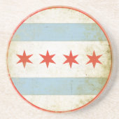 Untersetzer mit beunruhigter Flagge von Chicago (Vorne)