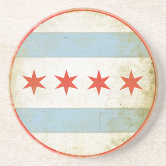 Untersetzer mit beunruhigter Flagge von Chicago