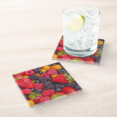 Untersetzer mit Bild von gemischten Berries (Schrägansicht)