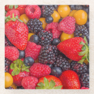 Untersetzer mit Bild von gemischten Berries
