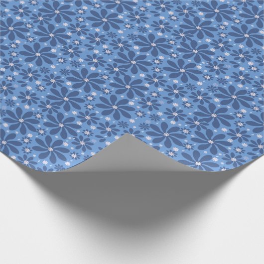 Untersetzer mit blauem Blumenmuster - Stilvolle Sc Geschenkpapier (Ecke)